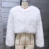 Korean Style Faux Fur Short Women's Coat - Solid Color