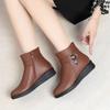 Cotton Shoes with Fleece for Warmth, Anti-slip Flat Flat Short Ankle Boots for Middle-aged and Elderly Women