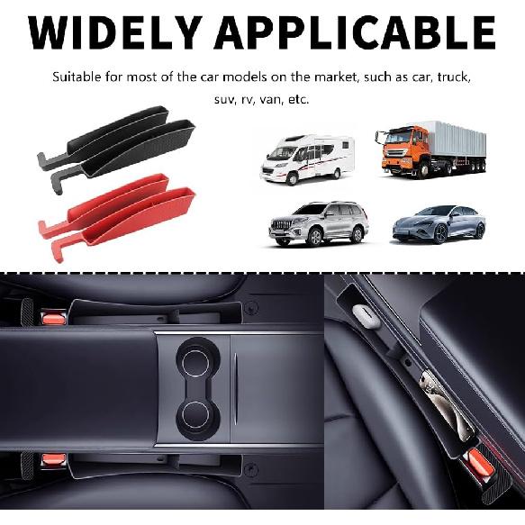 2PCS New Car Seat Gap Filler With 2 Storage Areas,Stylish Car Seat Gap Storage For Stabilizing Phone,Keys Wallet,Universal Car Seat Gap Filler