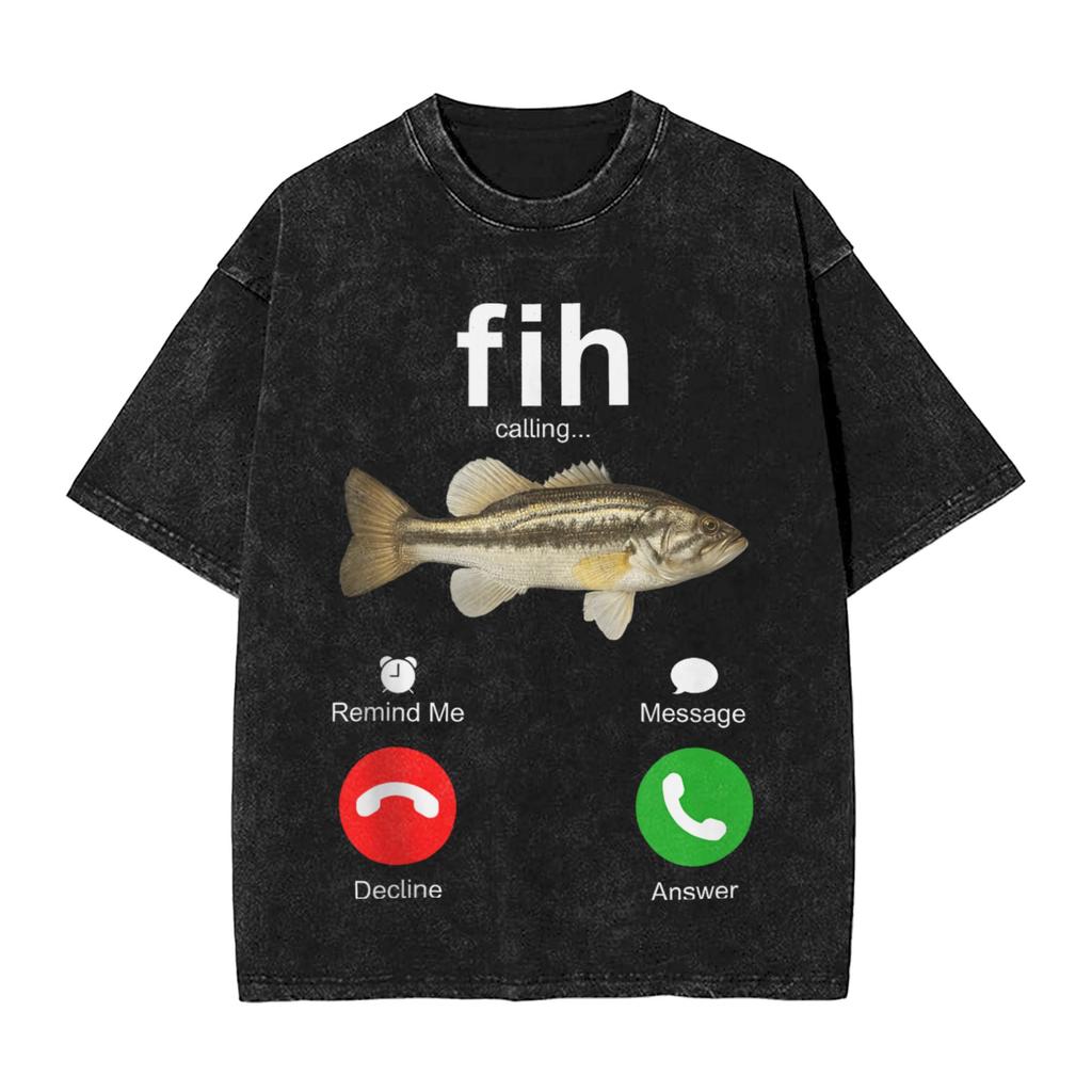 Cahfih Funny Catfish Fih Meme Washed T Shirt Man Y2k Basic Cotton T Shirts Summer Oneck Harajuku Tees Loose Oversized Clothing