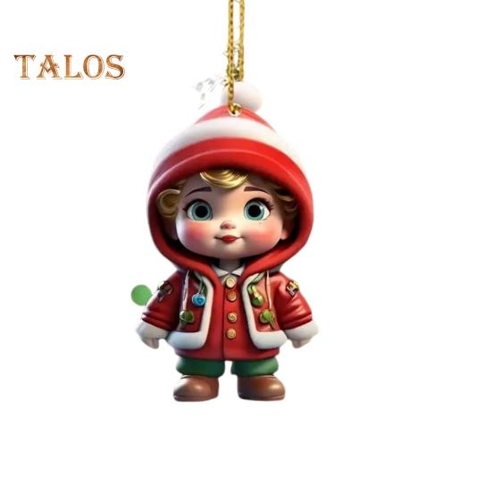 Christmas Ornaments Cartoon Snowman/Santa Xmas Tree Hanging Decoration Holiday Acrylic Decor for Christmas Valentine's Day Winter Party Supplies