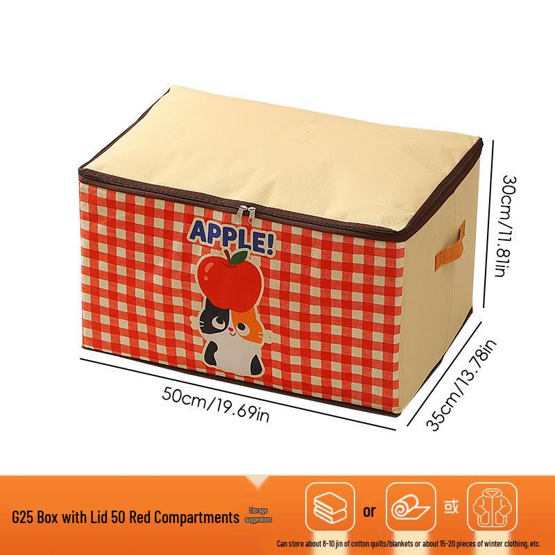 Large Foldable Cotton Linen Storage Bin with Visible Window