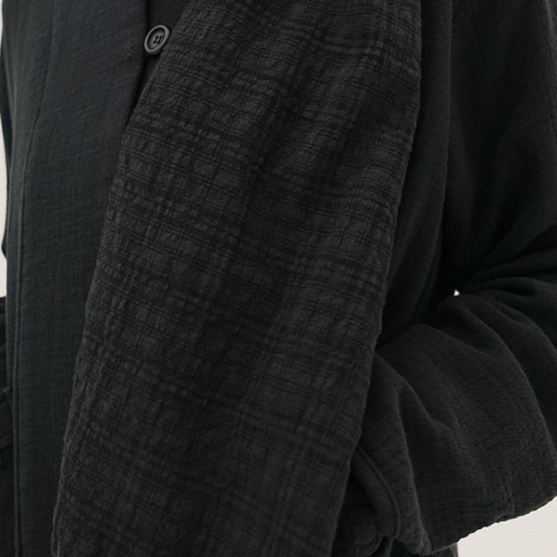 CHIQUITA Check Cotton Long Scarf Black 250810BK