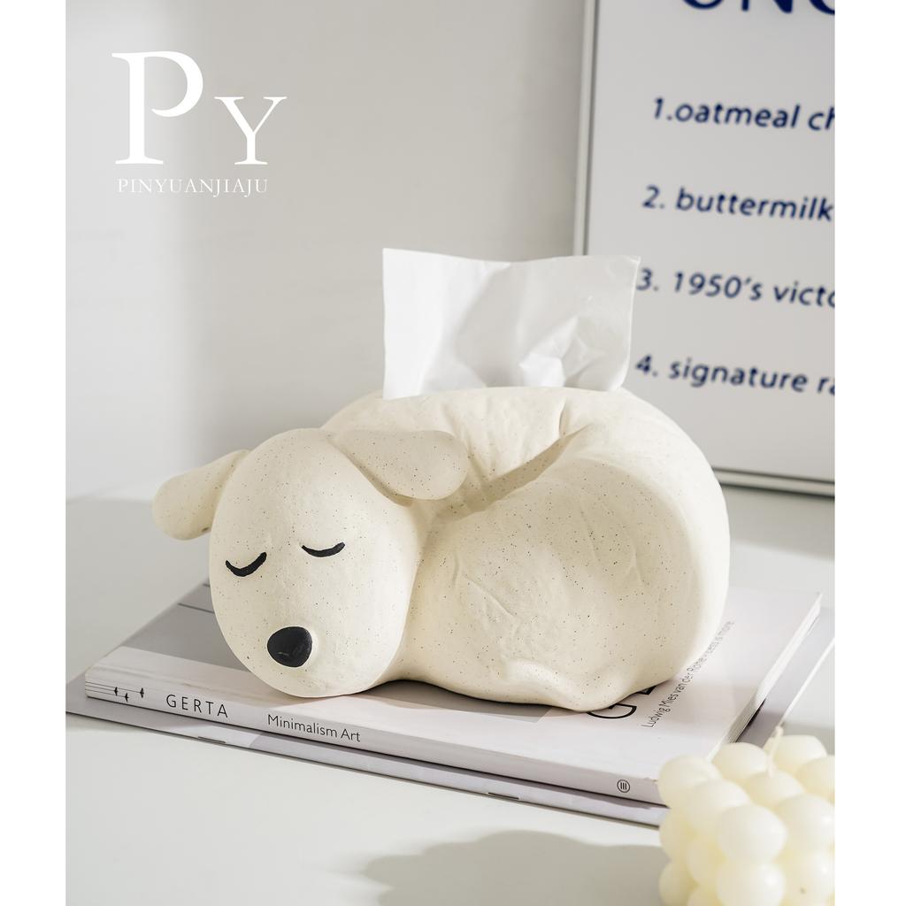 Ceramics Dog Removable Tissue Box Coffee Table Desk Storage Decoration Animal Ceramic Tissue Box Bedside Table Paper Towel Case