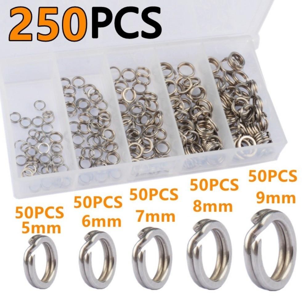200/250 Stück Edelstahl Angelköderverbinder Hochfeste Schlaufenset Salzwasserangeln