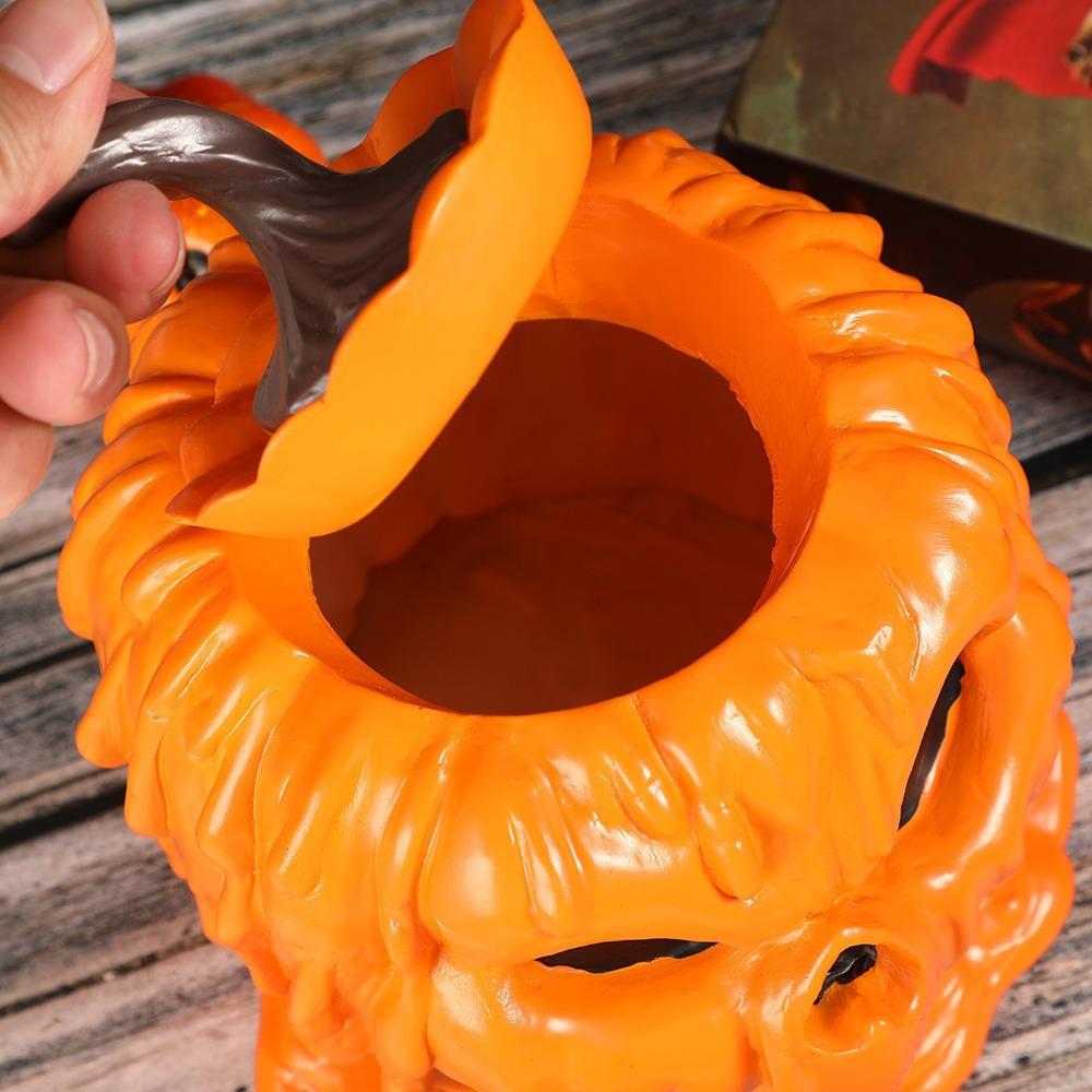 Halloween Fun Pumpkin Head Ornament Cartoon Pumpkin Flower Pot Resin Crafts Home Decoration Wax Pumpkin
