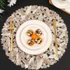 2 Pieces Non-Slip Round Table Mat Hollow Out Coaster Table Decor PVC Place Mat  Coffee Dining
