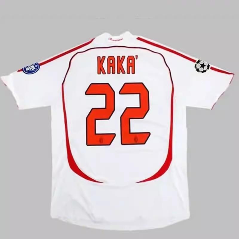 Vintage jersey 0607AC Milan No. 22 Kaka national team Brazil France Portugal short-sleeved home and away jersey