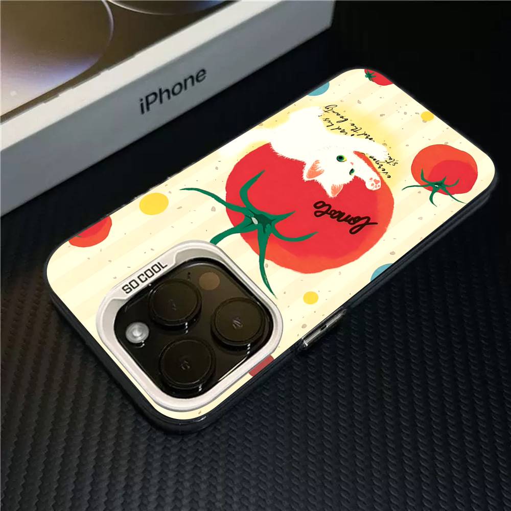 Tomatoes Expression Phone Case For IPhone 17 16 15 14 13 12 11 Pro MAX Plus Color Matte Back Cover