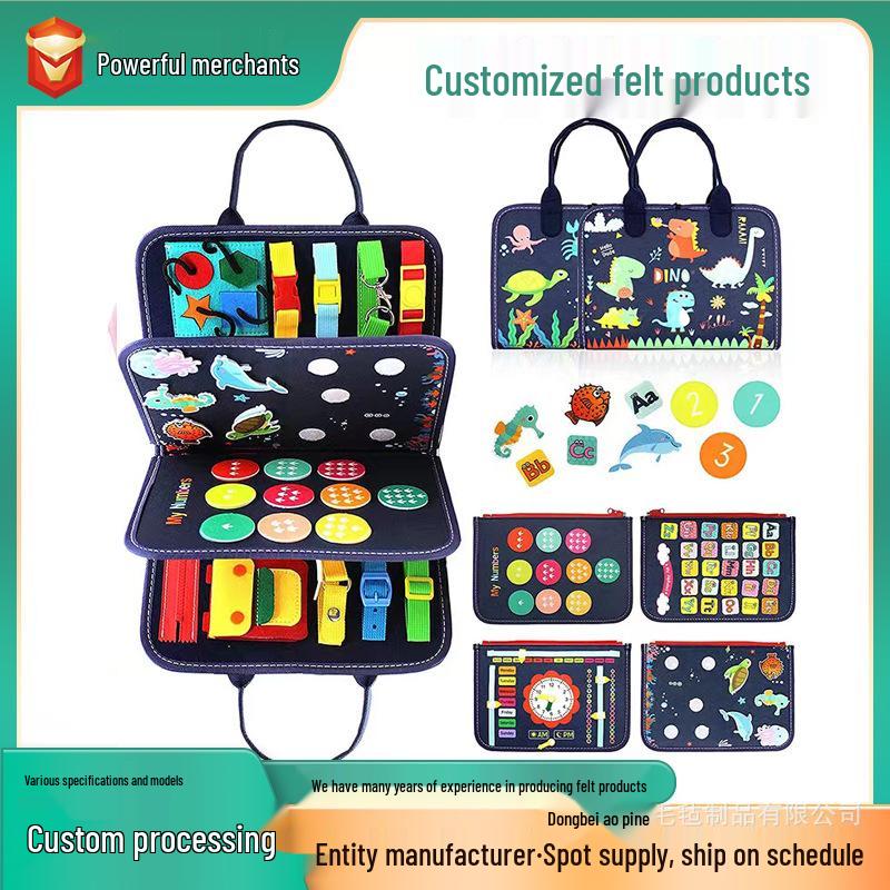 Montessori Toddler Felt Busy Board - Early Education Puzzle & Learning Tool