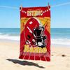 Personalized Name Football Helmet Stylish Digital Printing Beach Towel Quick‑Drying Absorbent Blanket for Beach Pool Gym Travel
