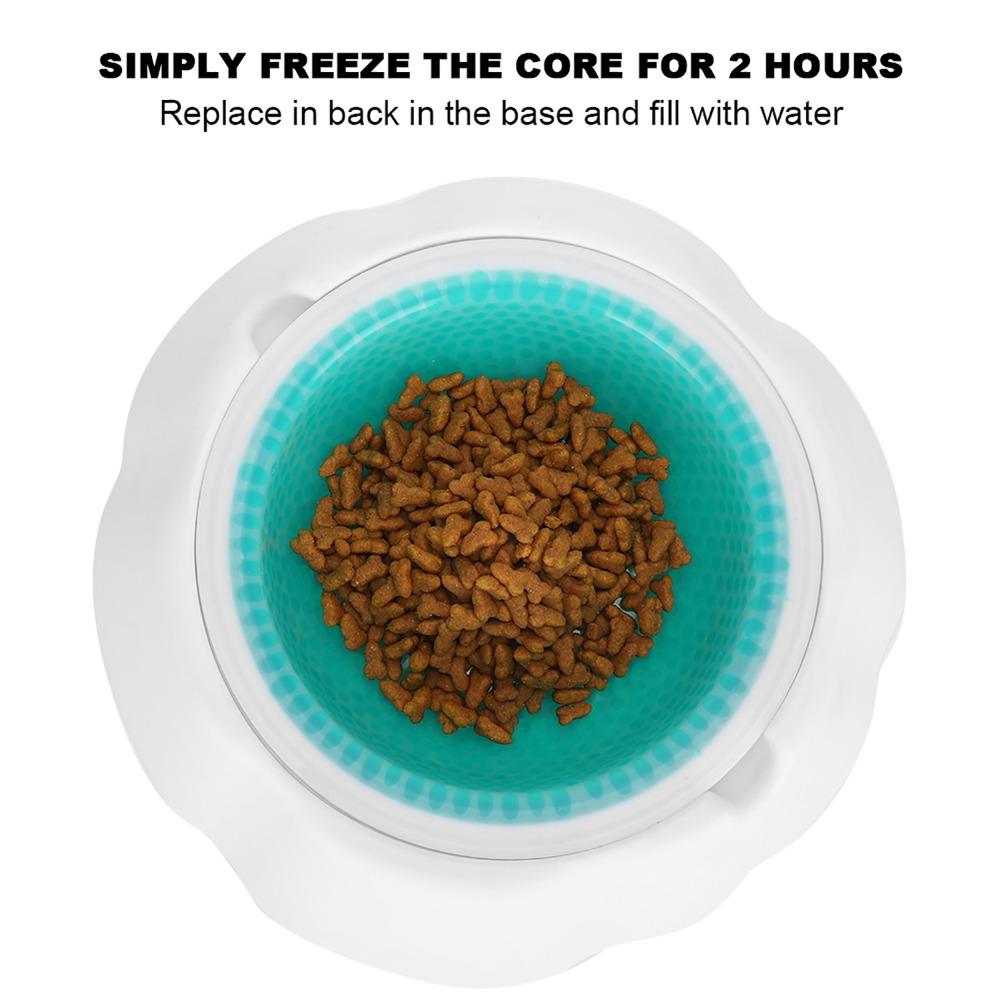 Double Wall Cooling Pet Bowl Summer Pet Water Bowl  Warm Weather Care