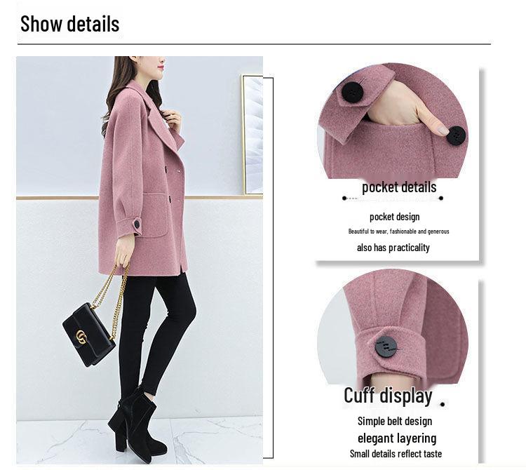 2024 Autumn/Winter Plus Size Slimming Wool Coat for Petite Women