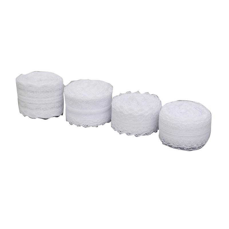 10m/Los Weißes Nicht-Dehnbares Spitzenband Besticktes Netz-Bortenstoff für DIY-Basteln Geschenkverpackung Nähzubehör Partydekoration