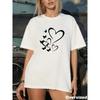 Womens T-shirt Cotton Print Casual O-neck Short Sleeve Outdoor Sports Jogging Tops Summer Loose Streetwear Tees
