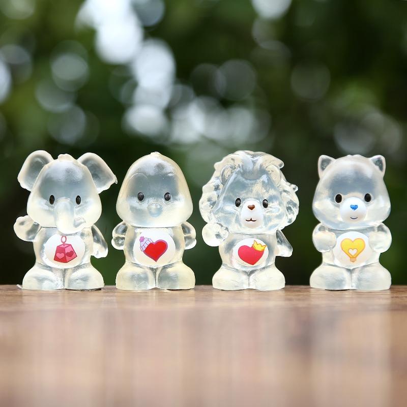 Kawaii 24 Stuks Care Bears Schattige Snoepkleur Cartoon Regenboog Beer Pinguïn Leeuw Olifant Dier Model Poppetje Poppetje Ornament