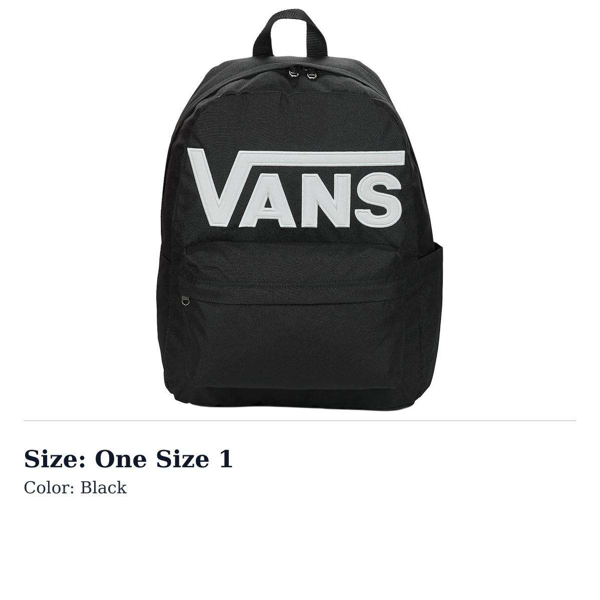 Vans Polyester Backpack Regular Unisex Black VN000H4ZBLK1 One Size 1