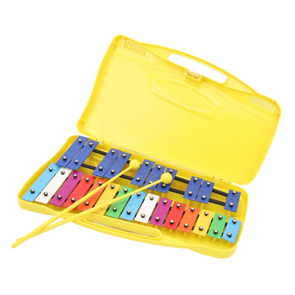Professional Musical Xylophone 25 Notes Toddler Aluminum Keys Xylophone with Yellow Box