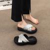 Fashion Foldable Thick Bottom Cross Step Sensation Fashionable Outdoor Sandal Women's Summer 2025 New Style Beach Soft Bottom Flip Flops
