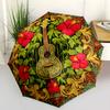 Music Theme Design Folding Umbrella-Fashionable Auto-Open Design 8 Iron Ribs Plastic Handle Foldable Sunshade,Perfect Gifts