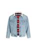 EME ROW Washed Blue Plaid Denim Jacket - American Retro High-End Autumn Coat