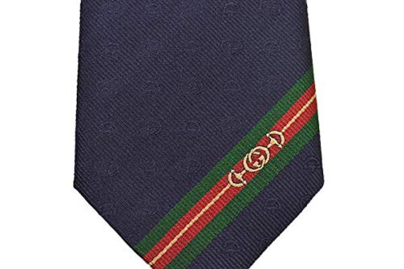 GUCCI Web Double G Horsebit Jacquard Silk Narrow Tie Width egc21s001 MID NIGHT BLUE Navy (Gucci) Men's (Blade 7cm) 624057-4068