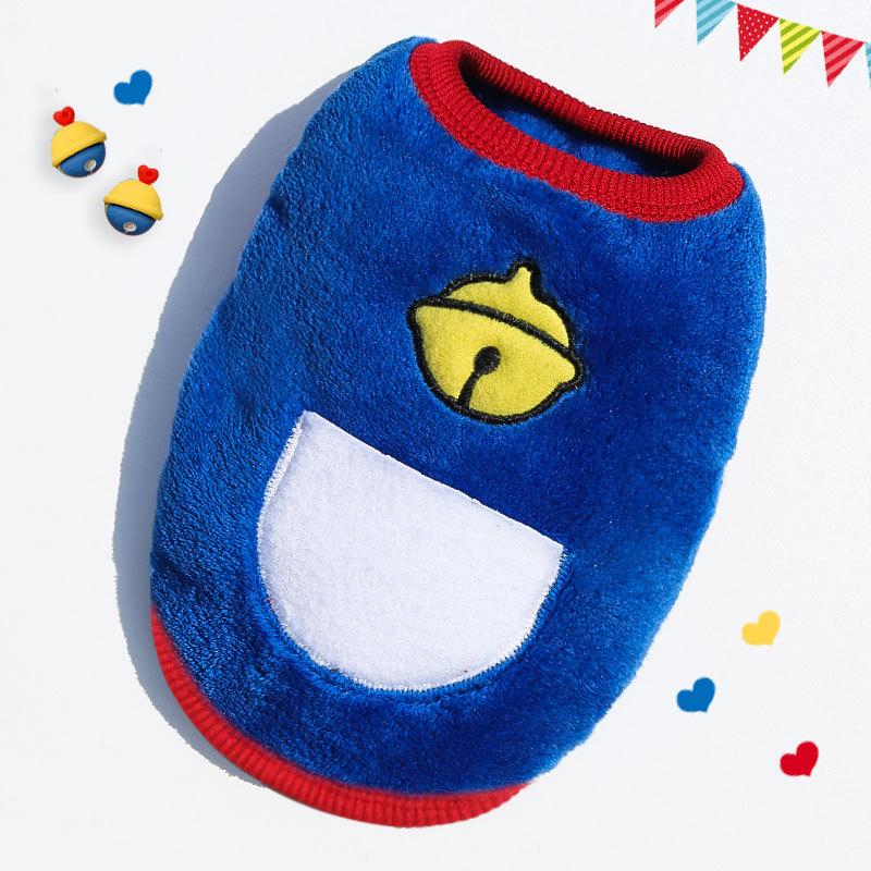 Cozy Cartoon Puppy Flannel Cat & Dog Vest - Warm Teacup Doggy Clothes for Small Pets