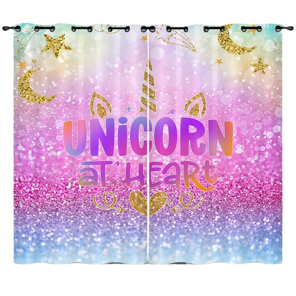 Curtains Color Gradual Change Butterfly Sunshade Child Blackout Curtain Bedroom Without Punching European and American