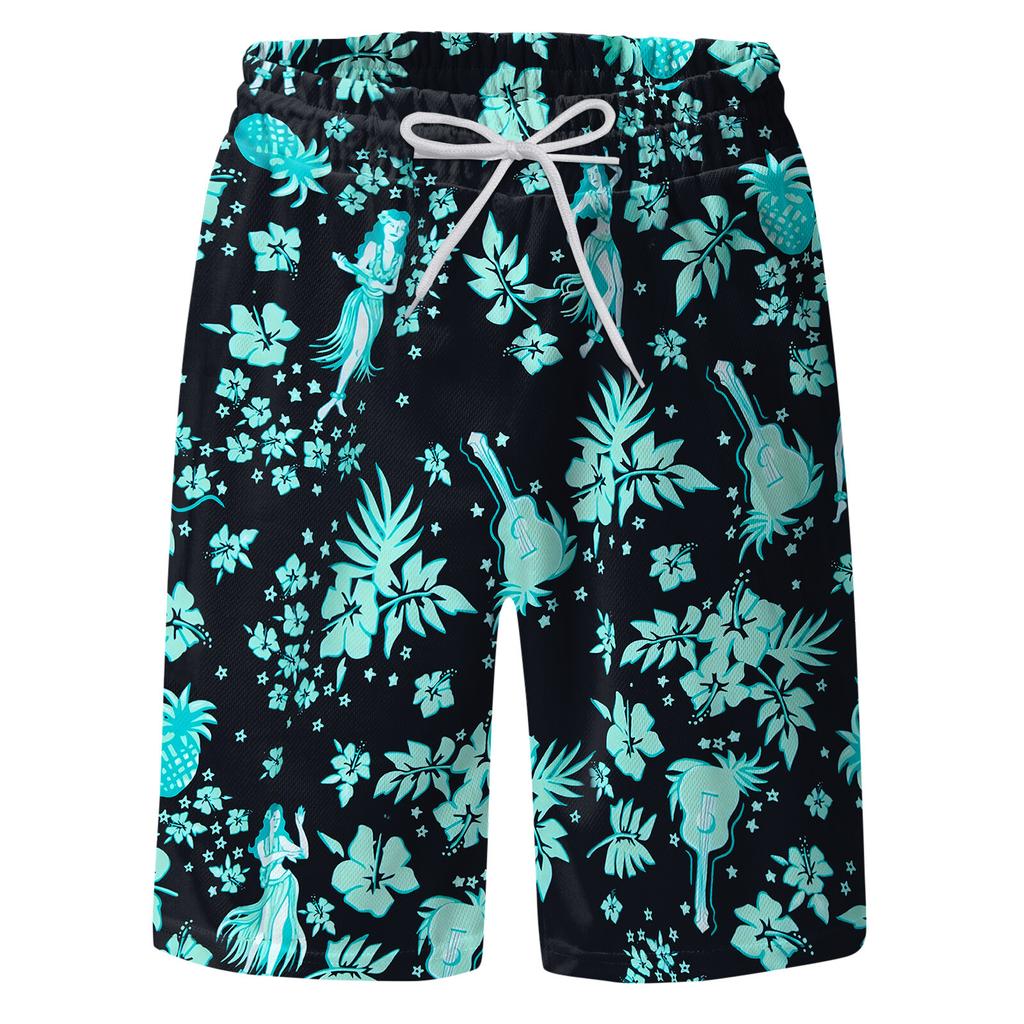 Módní pánské kalhoty Hawaiian Beach Fit sportovní ležérní kalhoty s popruhy