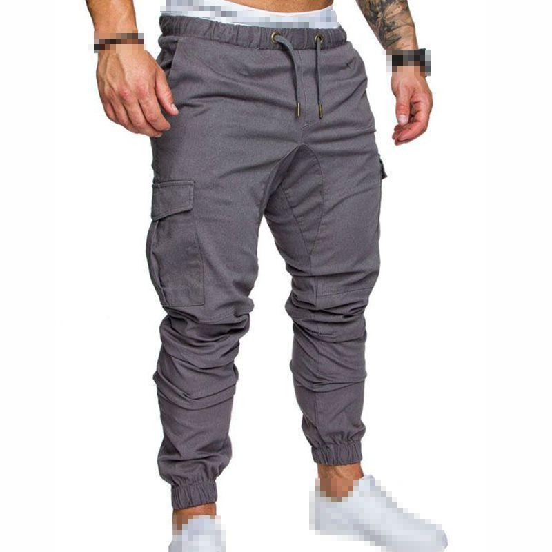 Mens Urban Fashion Slim Fit Zipper Shirring Twill Cargo Jogger Pants In Premium Quality Cotton Blend