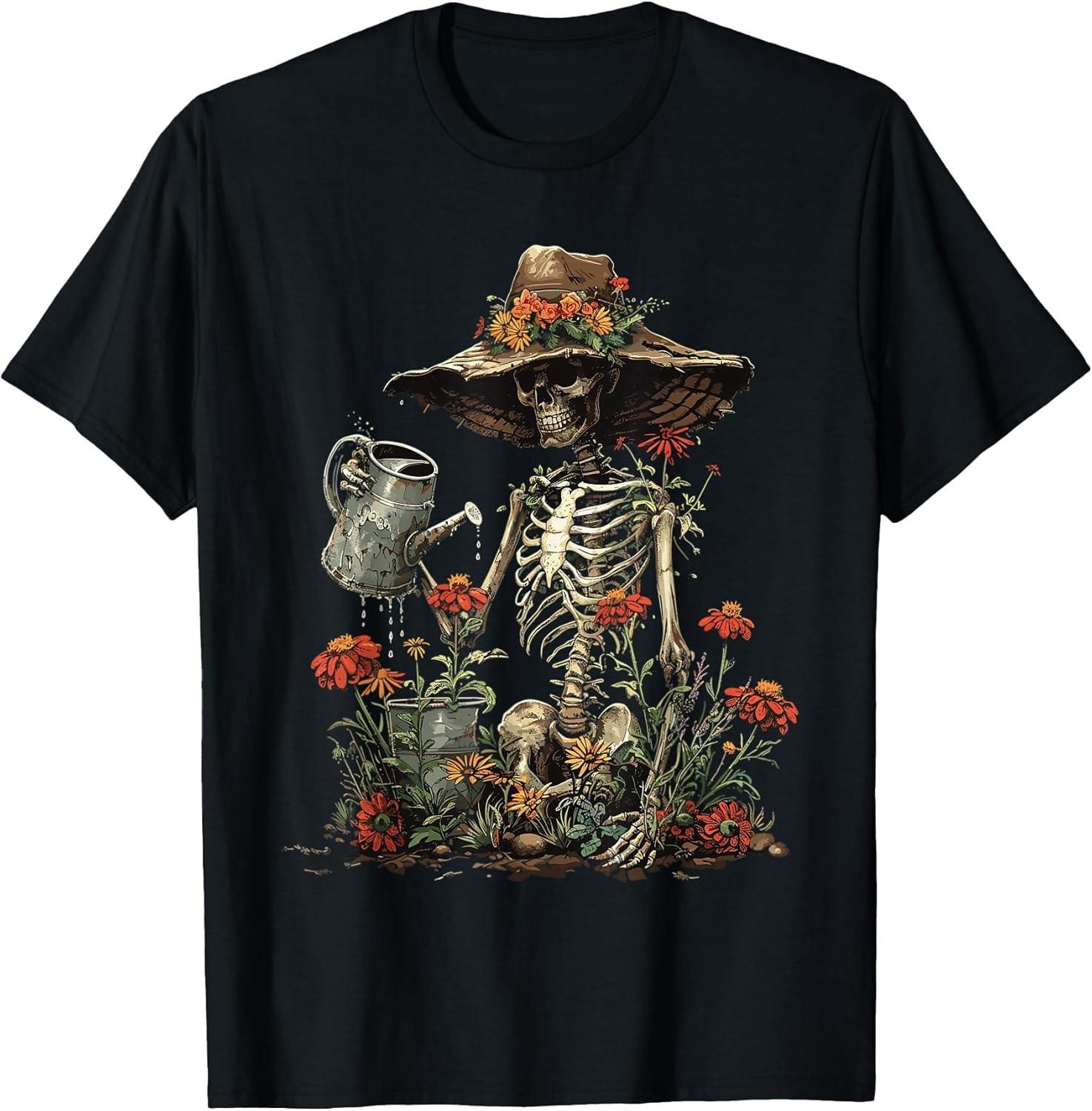 NEW LIMITED! Skeleton Plants Lover Gardening Halloween Tee - MADE IN USA XXXL