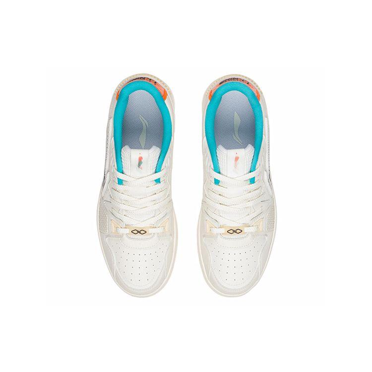 Li Ning Non-Slip Wear-Resistant Lightweight Low-Top Skate Shoes Men Skate Shoes White Orange AGCS083-2