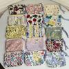 New Cartoon Square Cosmetic Bag Small Flower Storage Pouch Zipper Sanitary Napkins Makeup Bags Women