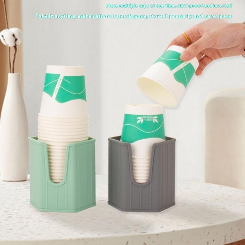 Mouthwash Cups Holder Stackable Silicone Cup Dispenser For Bathroom Sink Counter Space-Saving Mouthwash Cup Holder Small