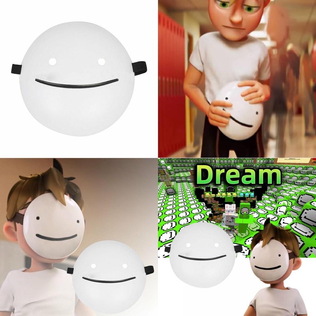 Mască Minecraft Dream Smp Halloween Zâmbet Alb- Material PVC Perfectă Pentru Cosplay Și Sărbători