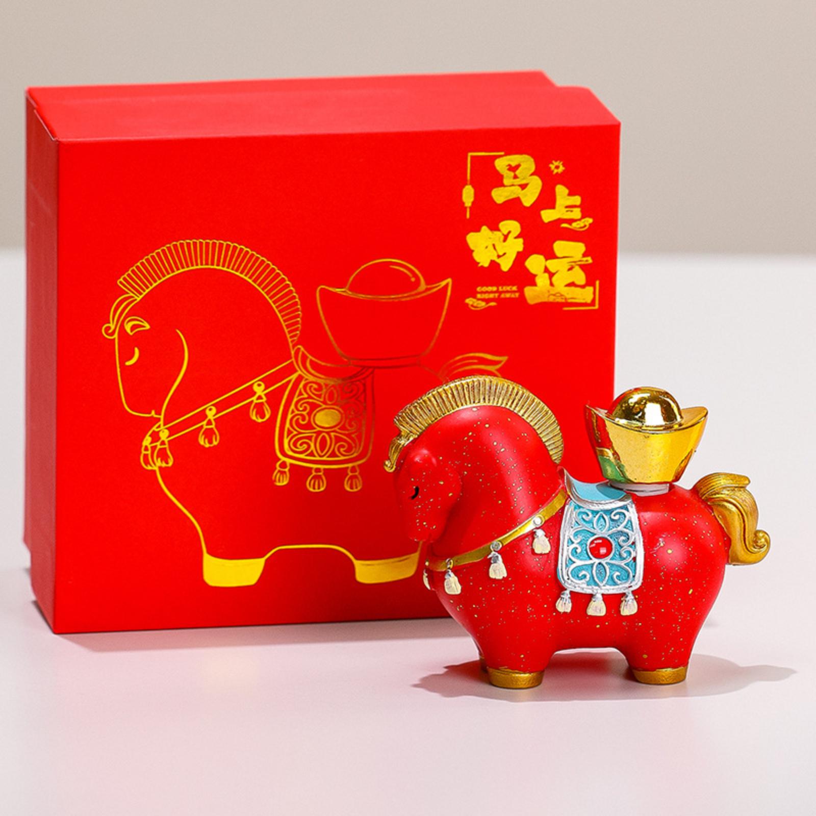 

Новый подарочный набор «Лошадь в китайском стиле», смола, ремесленное украшение, сувениры для ежегодного собрания, год талисмана One Size