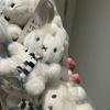 Miffy Plush Doll Black And White Striped Scarf Hanging Pendant Christmas Gift