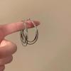 2025 Minimalist Double-Layer Intertwined Circle Earrings - High-End European & American Style Ear Hoops