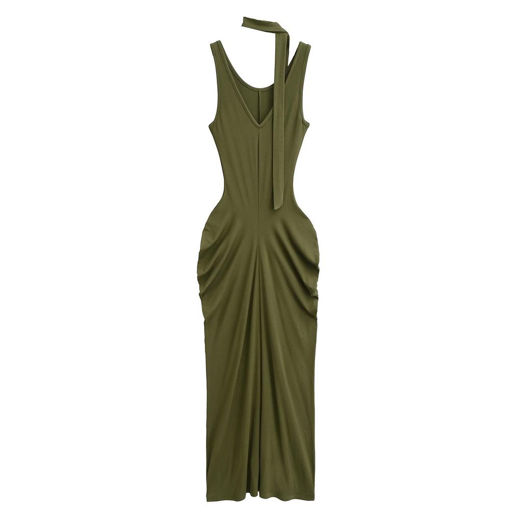Greek Goddess Backless Halter Dress – Sexy, Stylish, and Slimming Summer Strappy Maxi
