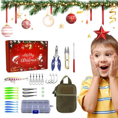 Christmas Countdown Calendar Fishing Lure Advent Calendar for Fisher Men Teen Boys 2025 Xmas Surprise Gift