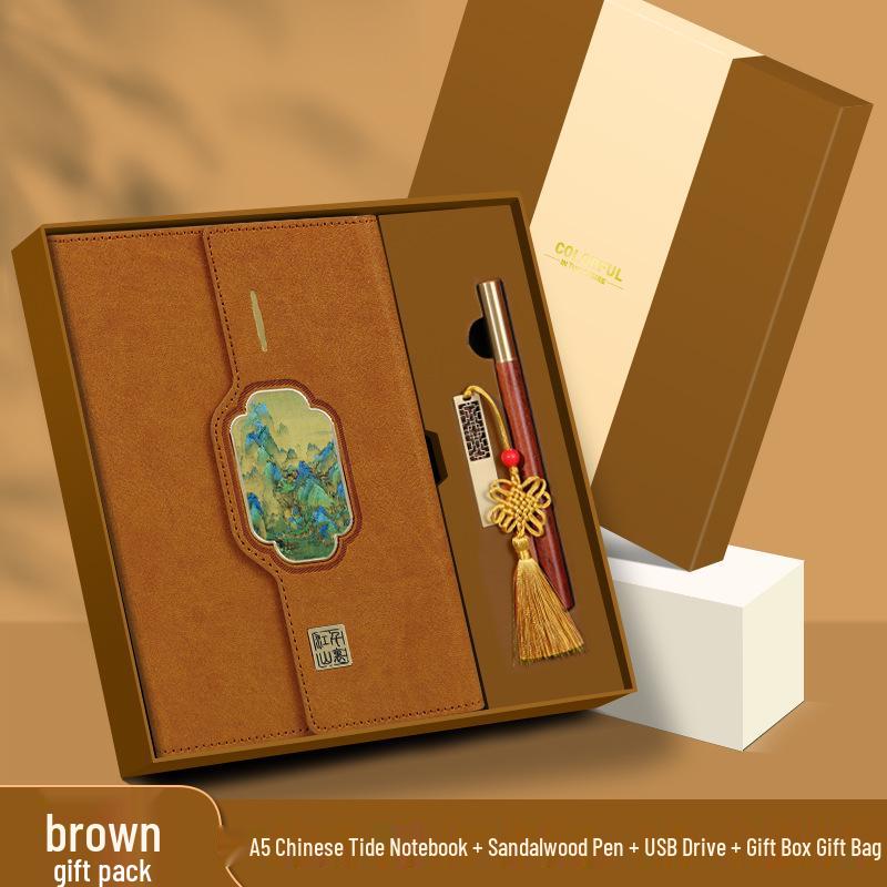 Custom Retro Laptop Gift Set with Notebook and Logo