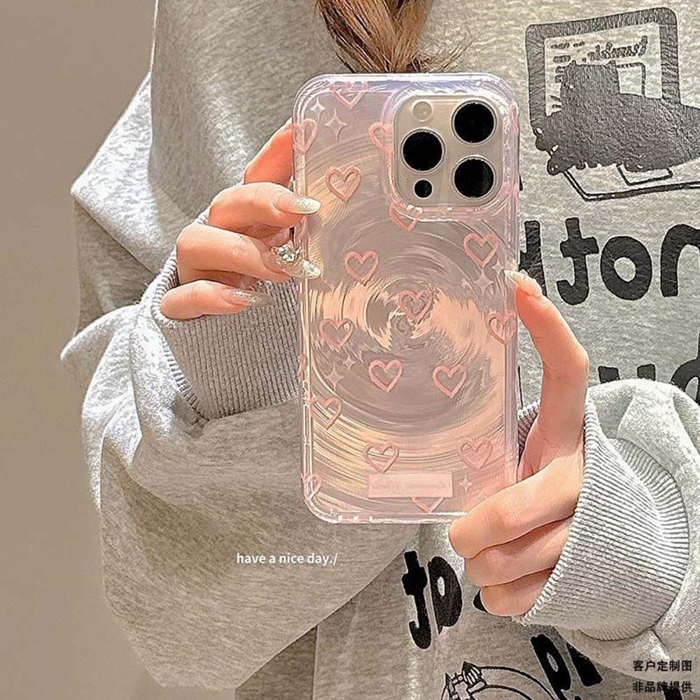 Capa de Celular Brilhante Iridescente para iPhone 11 13 14 15 16 17 Pro 17 13 14 15 Pro Max Alta Qualidade Estilo Floral Fantasia Capa de Proteção Total