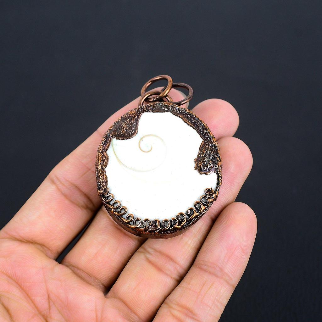 Shiva Eye Pendant, Copper Electroformed Gemstone Jewelry, Handmade Pendant, For Memorial Day