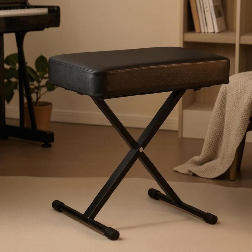 Keyboard Bench Portable Stool with Padded Seat Easy To Clean for Pianists