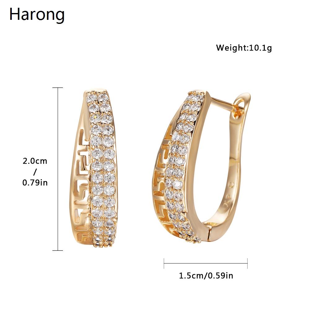 Trendy Copper Zirconia Earrings For Women Fashion Aesthetic Stud Jewelry Female Wedding Proposal Earring