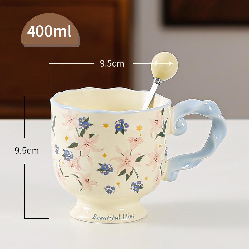 Ceramic Goblet Gift Box for Teacher Cup Souvenir Mug Underglaze Colored Water Cup for Household Coffee Cup for Women