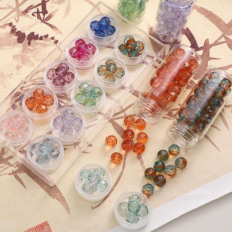 [10mm] Faceted Ball Beads Color Transparent Glass Beads Loose Spacer Beads For Jewelry Making Diy Bracelet Necklace Accessories
