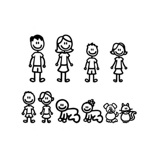 Funny Family Member Dog Cat Figure Pet Decor Car Sticker Decal for Window Door