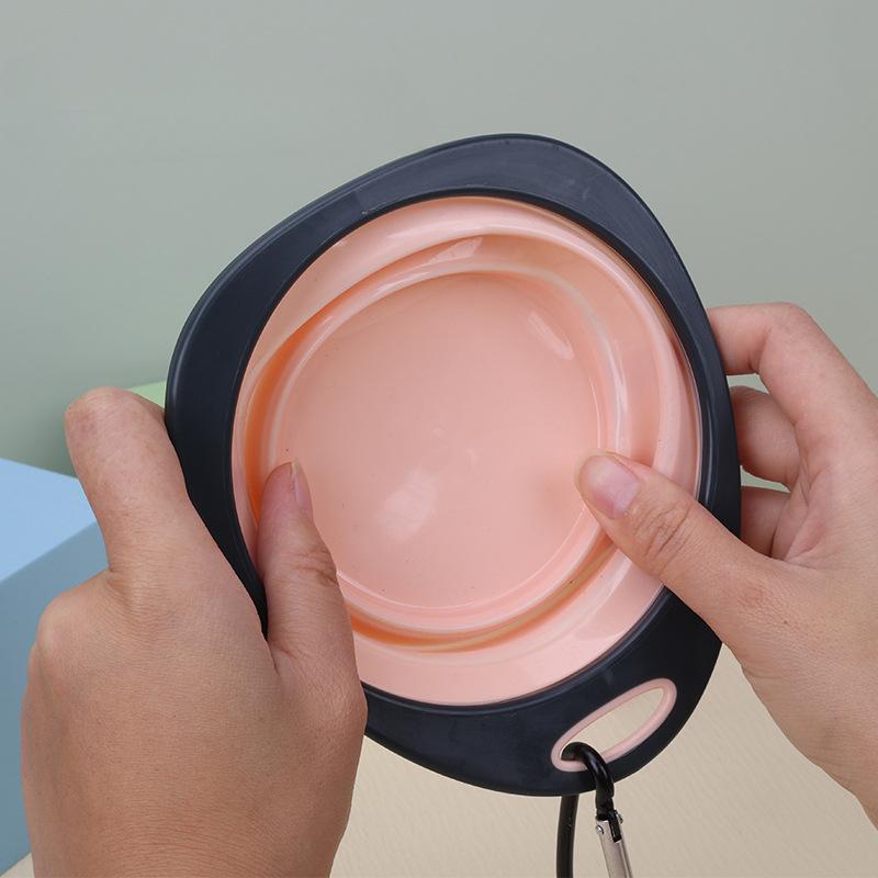 320ml Collapsible Outdoor Travel Portable Puppy Food Container Feeder Dish Bowl Pet Supplies Dog Pet Folding Silicone Bowl
