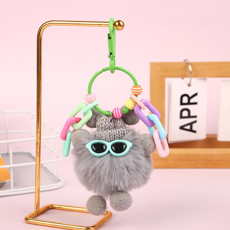 Coal Ball Colorful Bag Pendant Plush Keychain Imitation Plush Pendant Hair Pendant